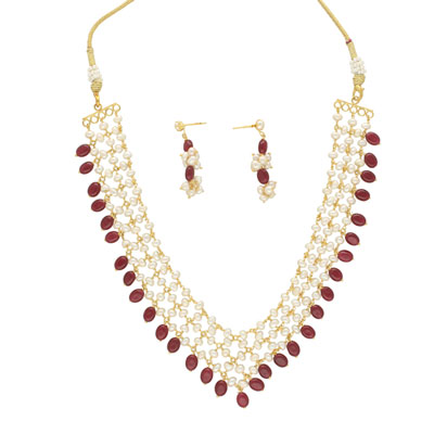"Odika 1 Line Pearl Necklace - JPAPL-23-19 - Click here to View more details about this Product